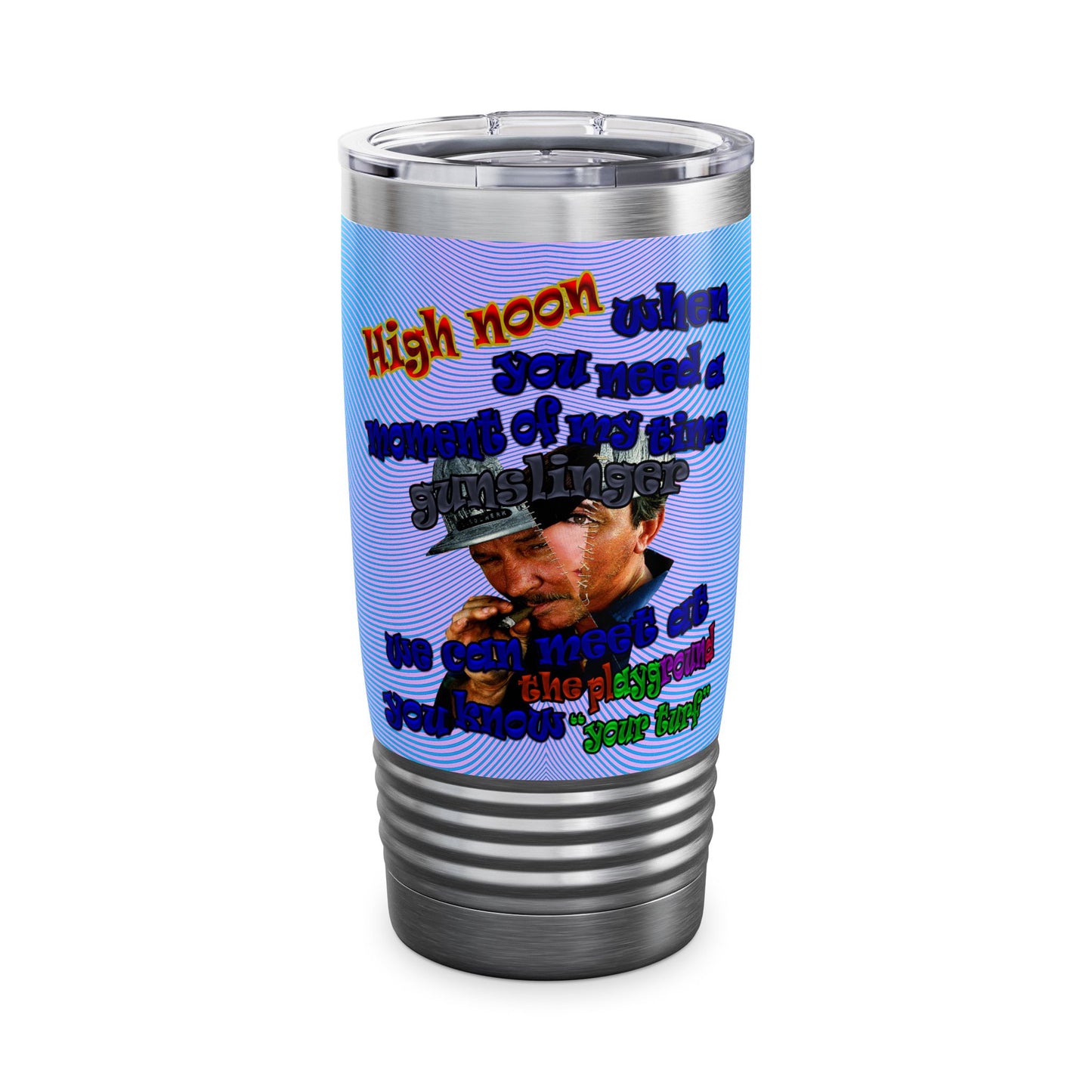 high noon - Ringneck Tumbler, 20oz (light blue-purple wave)