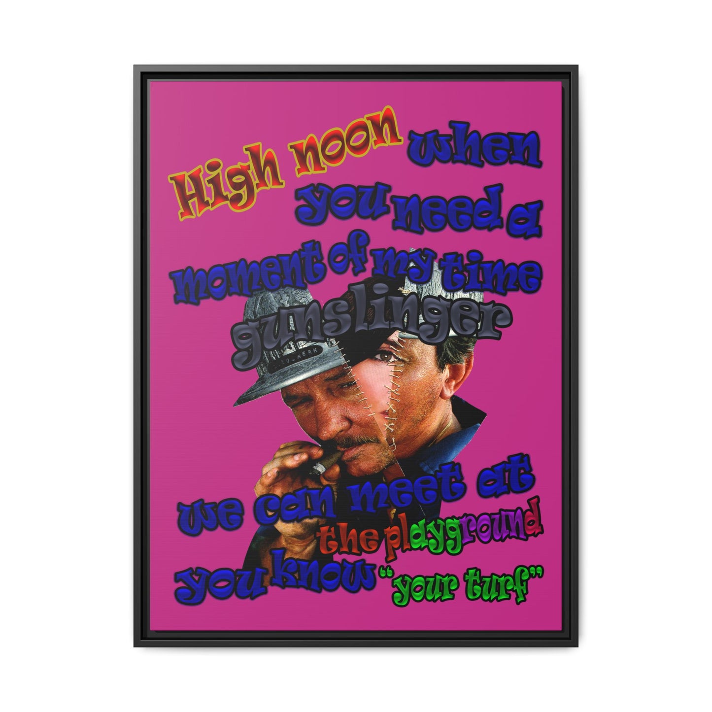 high noon - framed canvas art (pink)