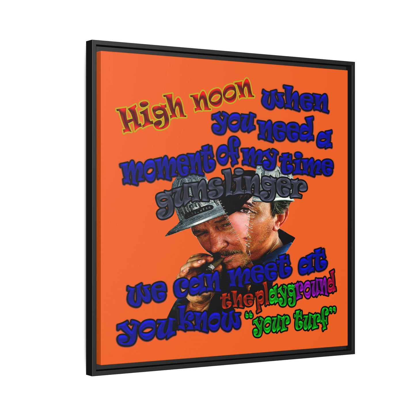 high noon - framed canvas art (orange)