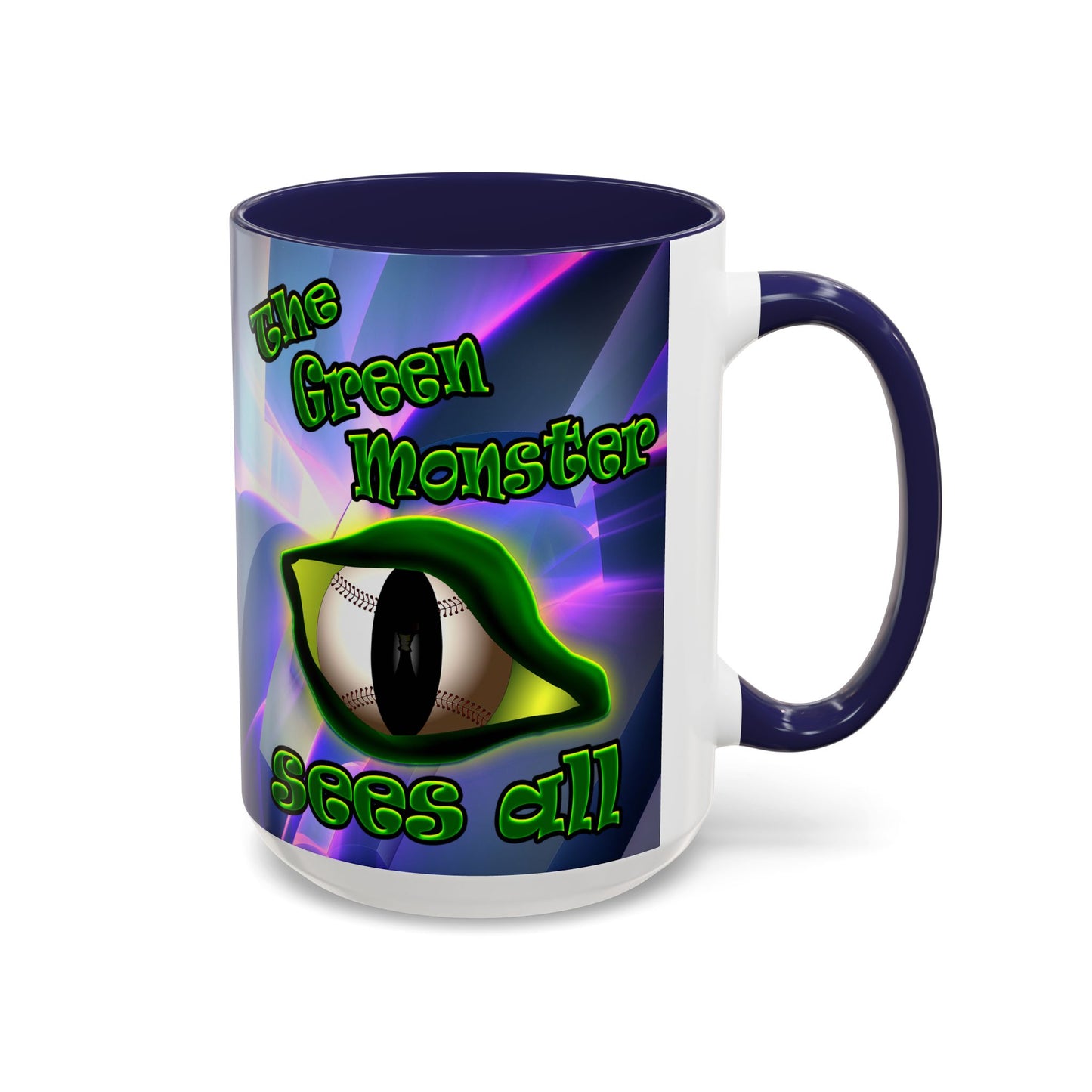 green monster - Accent Mug (grey-pink wave)