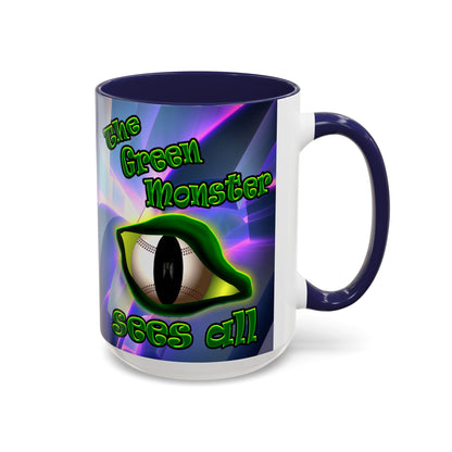 green monster - Accent Mug (grey-pink wave)