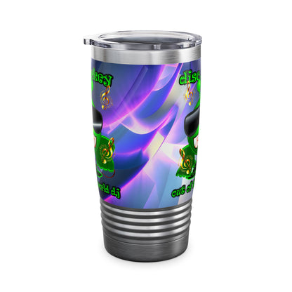 disc jockey - Ringneck Tumbler, 20oz (grey-pink wave)