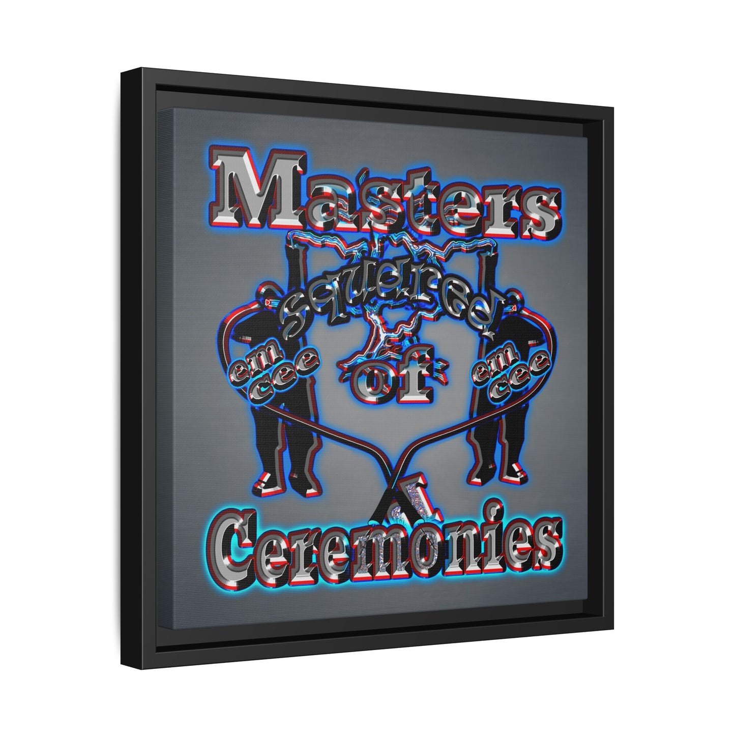em cee squared - framed canvas art (grey-light grey)