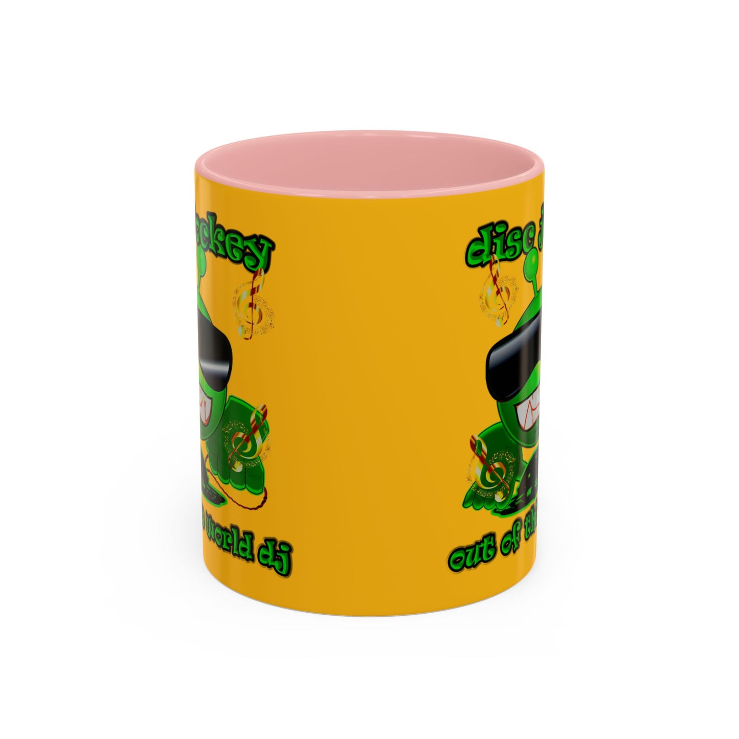 disc jockey - Accent Mug (yellow)