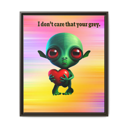 I don't care that your grey - framed canvas art (color blur)