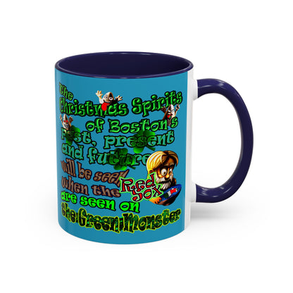 christmas spirits of boston - Accent Mug (turquoise)