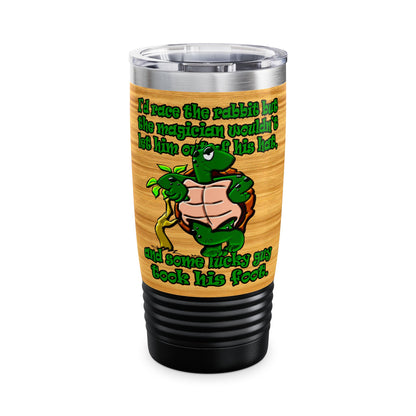 turtle race - Ringneck Tumbler, 20oz (butterscotch wood finish)