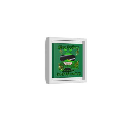disc jockey - framed canvas art (dark green)