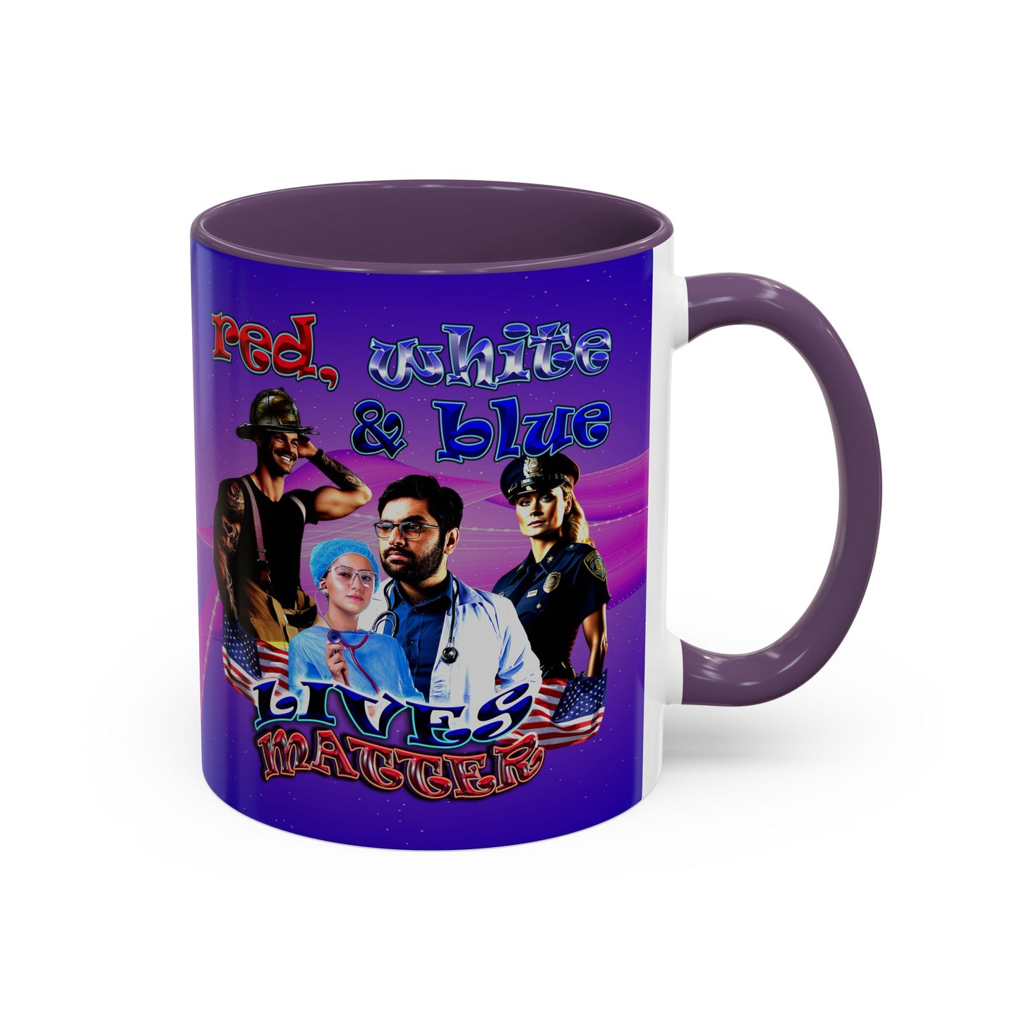 rw&b lives matter - Accent Mug (purple-pink wave)