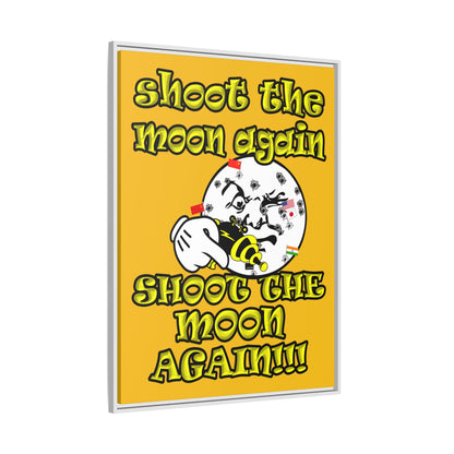 shoot the moon again - framed canvas art (yellow)