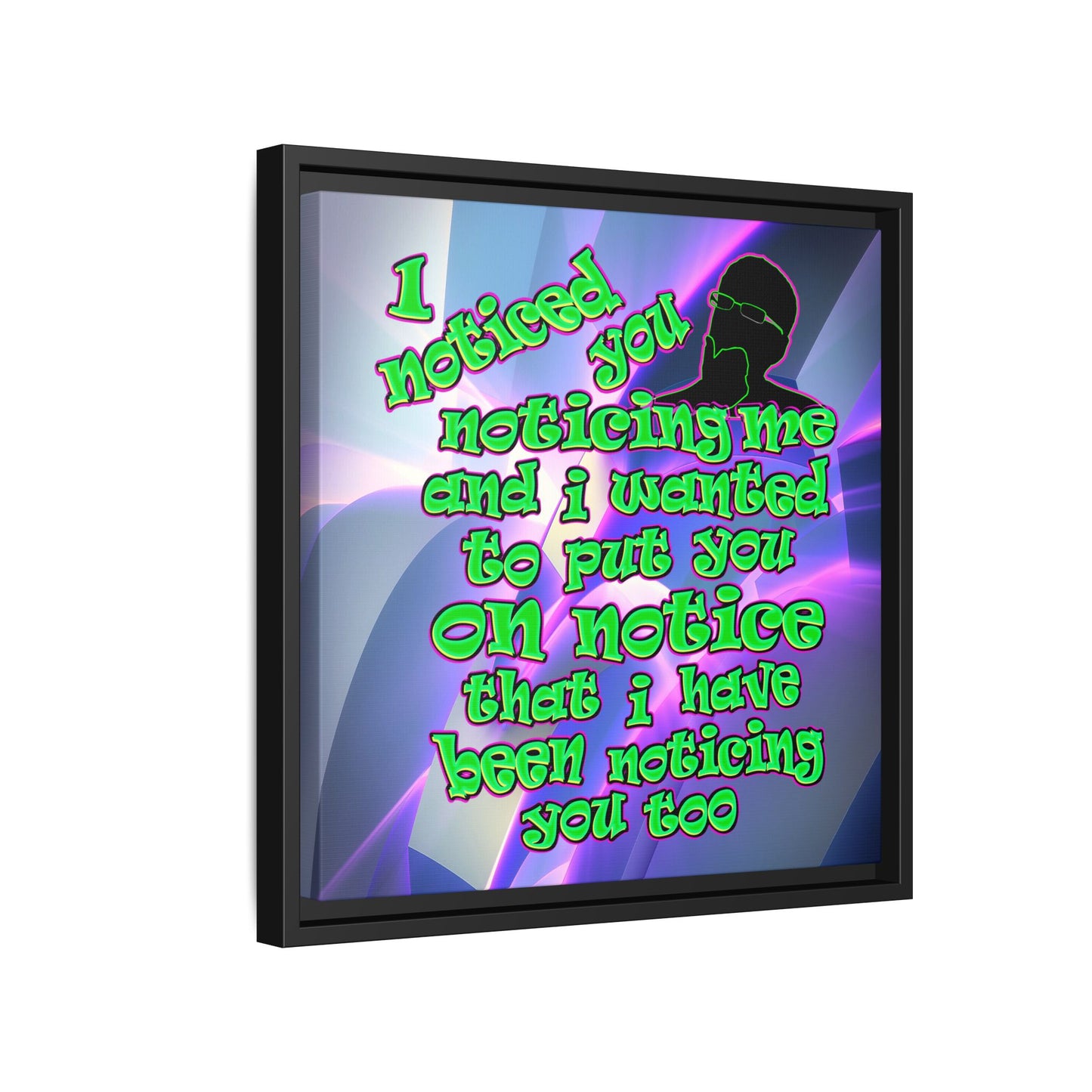 noticed you noticing - framed canvas art (grey-pink wave)
