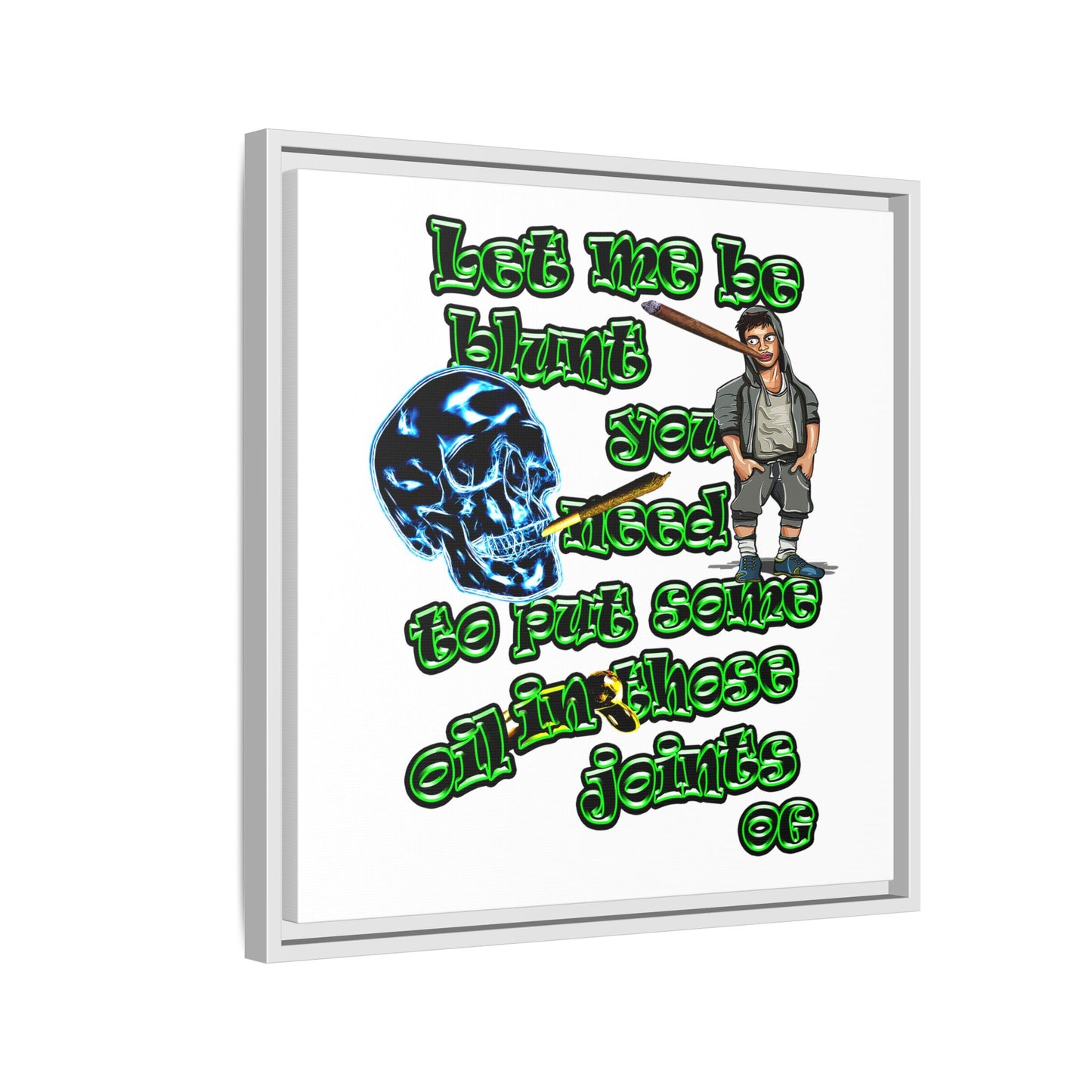 og - framed canvas art (white)