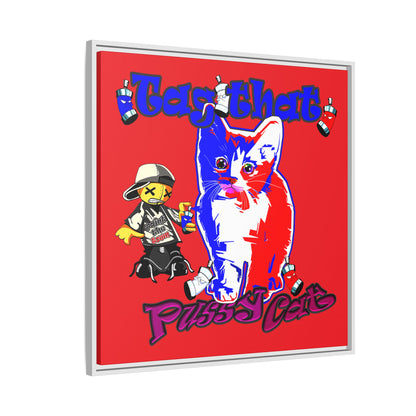 tag that - framed canvas art (red)