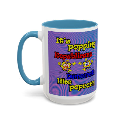 popping like popcorn - Accent Mug (light blue-purple wave)