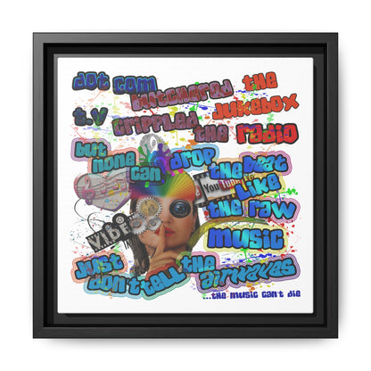 drop the beat - framed canvas art (white)