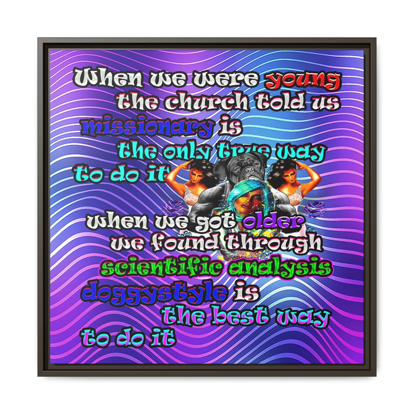 doggystyle - framed canvas art (purple wave)