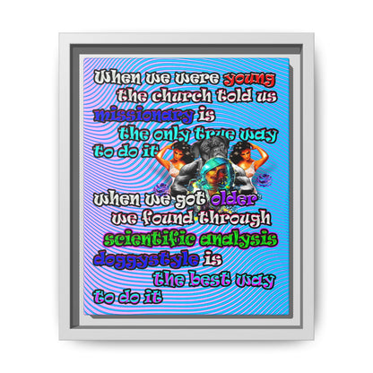 doggystyle - framed canvas art (light blue-purple wave)