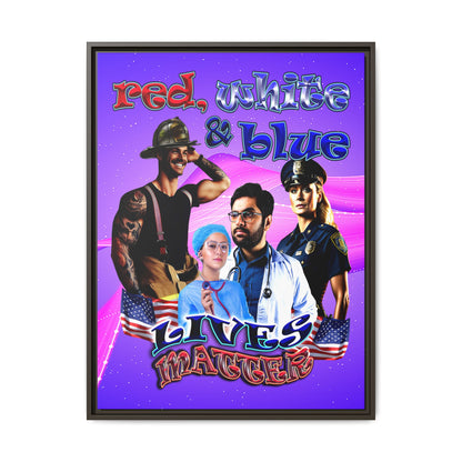 rw&b lives matter - framed canvas art (purple-pink wave)