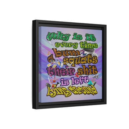 the bum's shit - framed canvas art (light blue-pink wave)