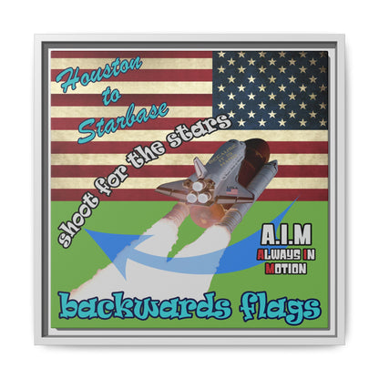 shoot for the stars - framed canvas art (green)