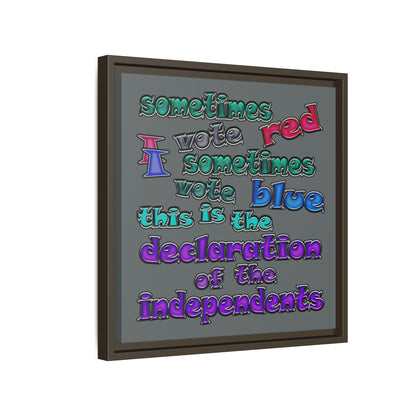 declaration of the independents - framed canvas art (dark grey)