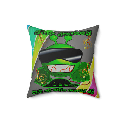 disc jockey - Faux Suede Square Pillow - (rainbow split)