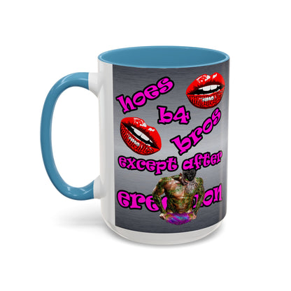 hoes b4 bros - Accent Mug (brushed nickel)