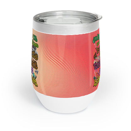the bum's shit - Chill Wine Tumbler (yellow-orange wave)
