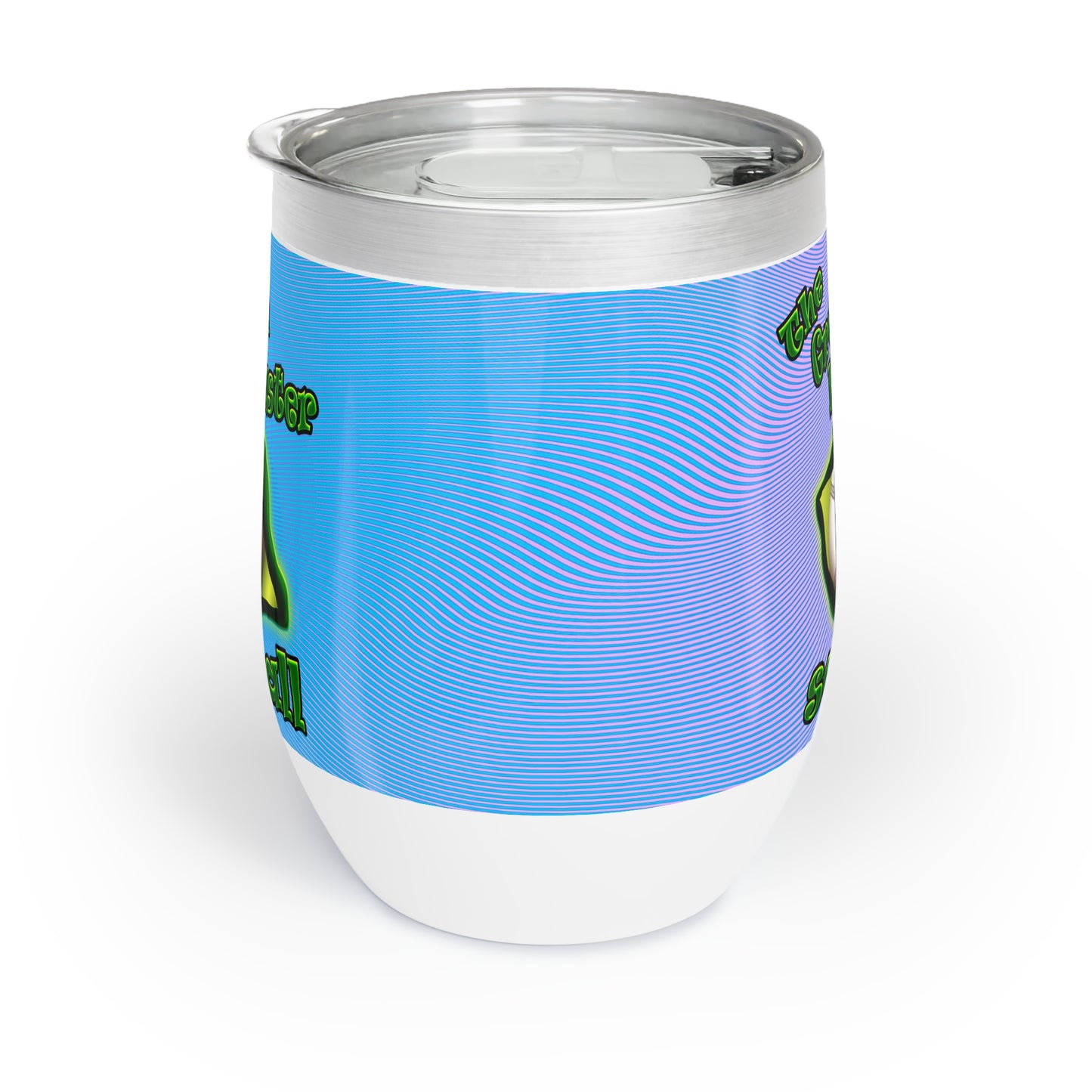 green monster - Chill Wine Tumbler (light blue-purple wave)