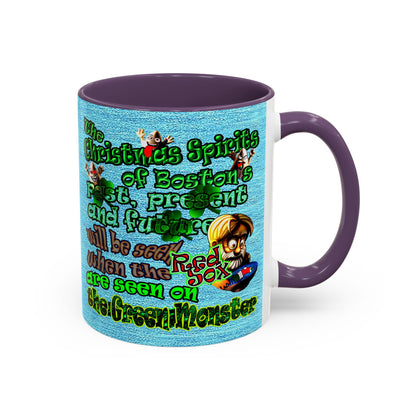 christmas spirits of boston - Accent Mug (faded blue)