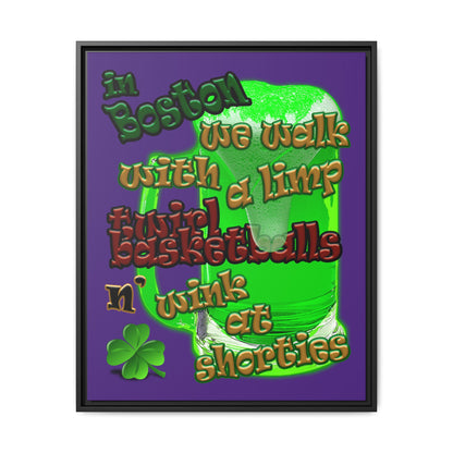 celtics logo - framed canvas art (purple)