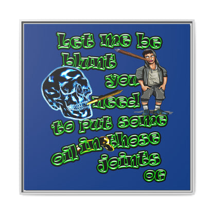 og - framed canvas art (dark blue)