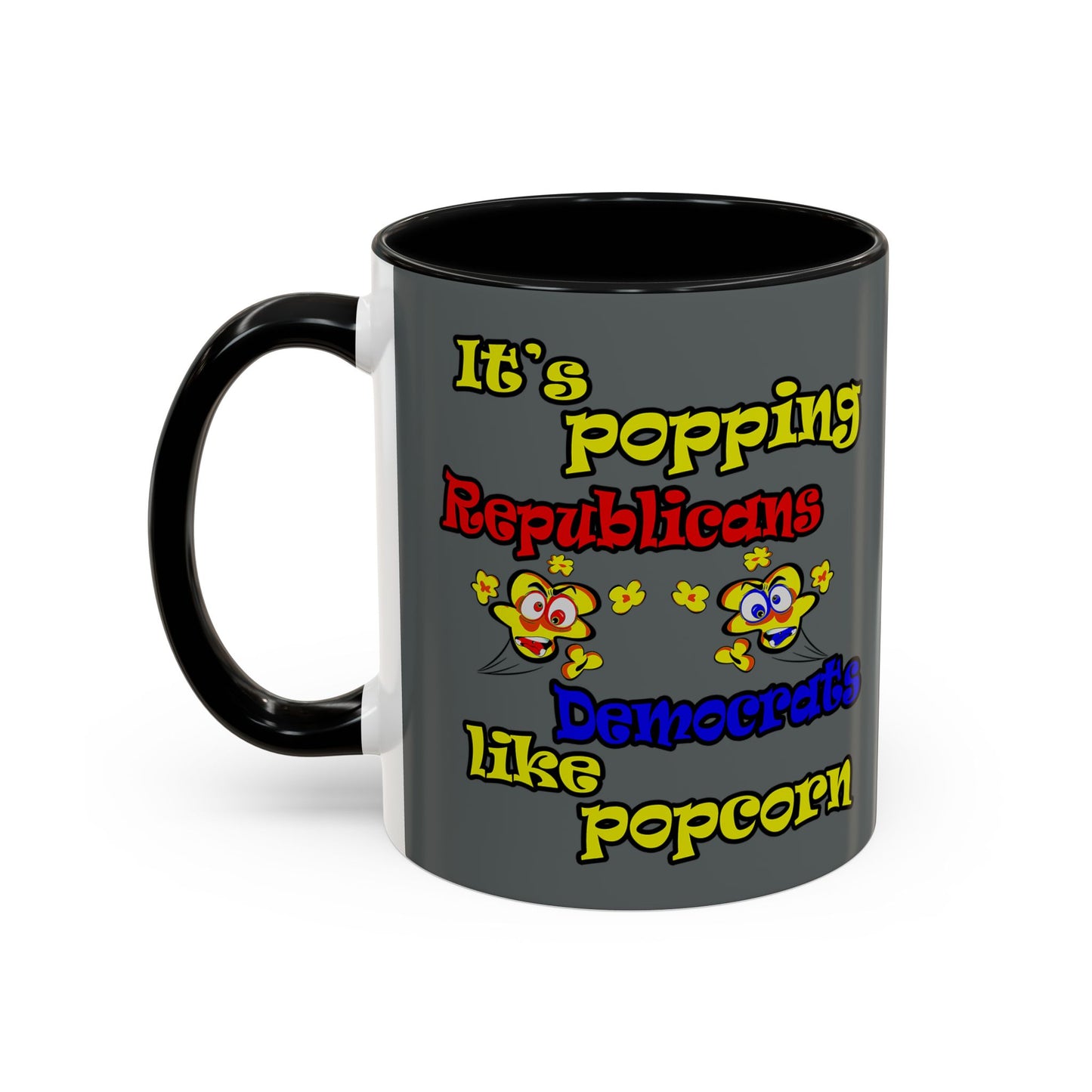 popping like popcorn - Accent Mug (dark grey)