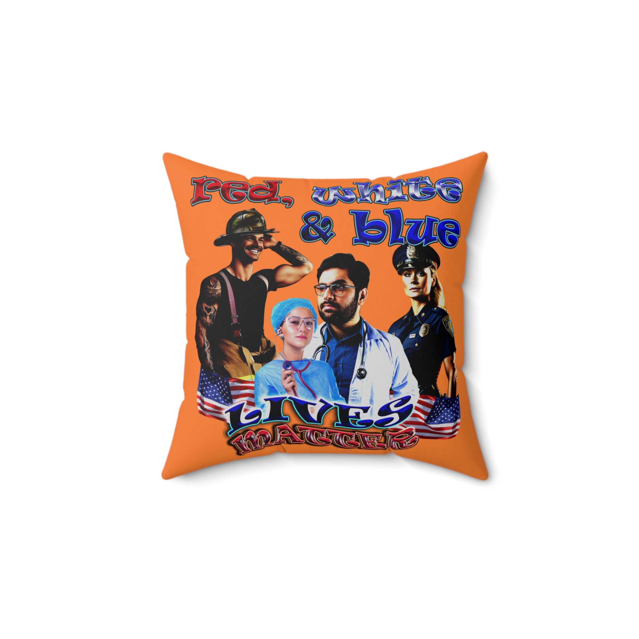 rw&b lives matter - Spun Polyester Square Pillow - (crusta)