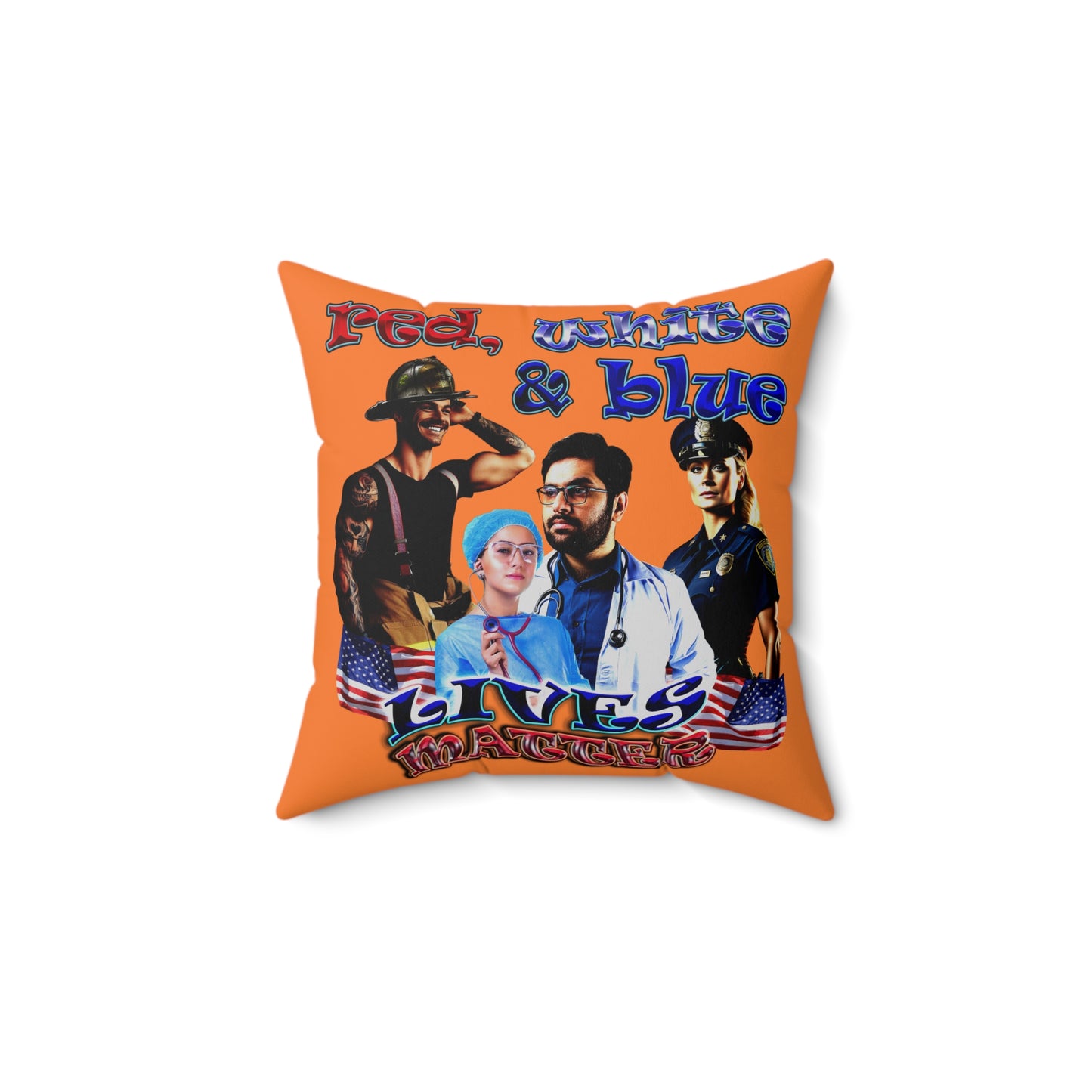rw&b lives matter - Spun Polyester Square Pillow - (crusta)
