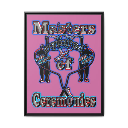 em cee squared - framed canvas art (light pink)