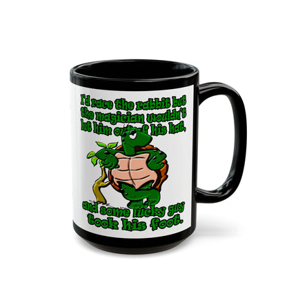 turtle race - Black Mug (white)