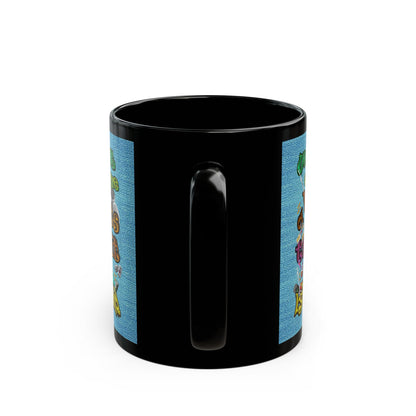 the bum's shit - Black Mug (faded blue)