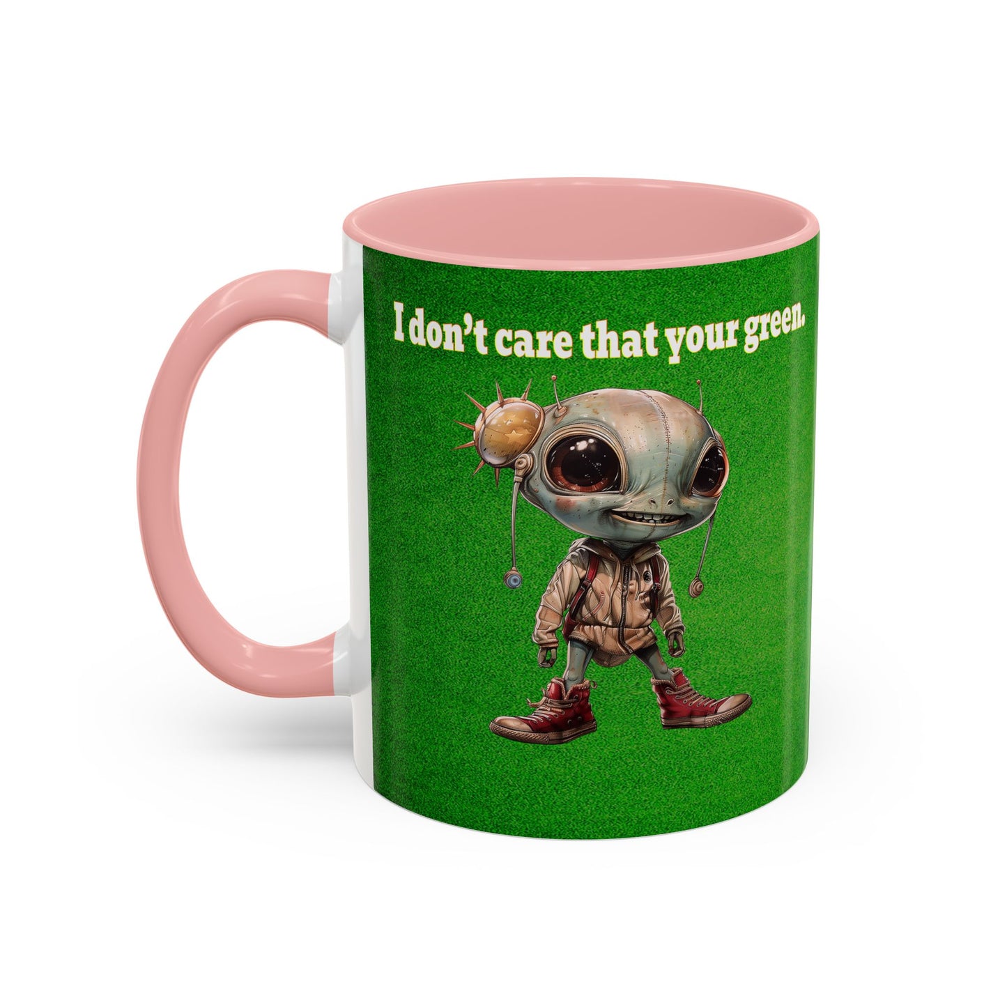 I don't care that your grey - Accent Mug (green turf)