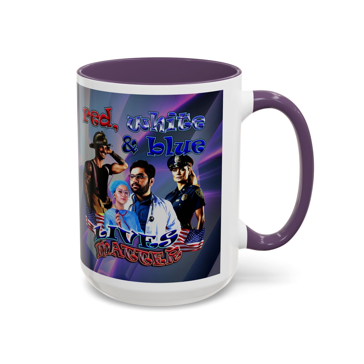 rw&b lives matter - Accent Mug (grey-pink wave)