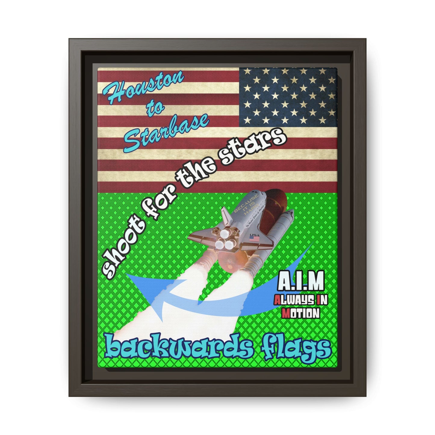 shoot for the stars - framed canvas art (logo green)
