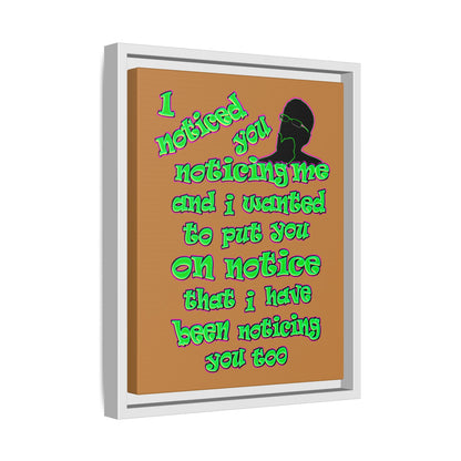 noticed you noticing - framed canvas art (light brown)