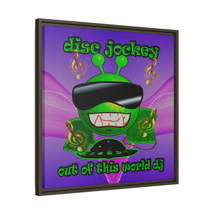 disc jockey - framed canvas art (purple-pink wave)
