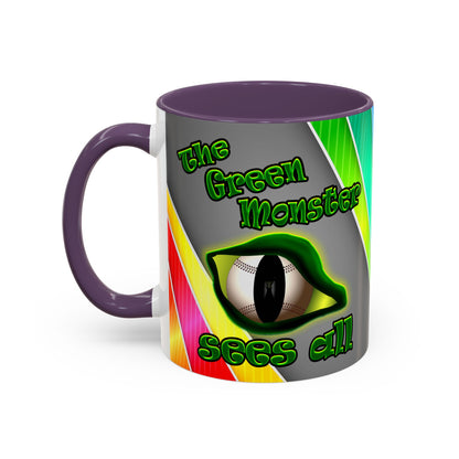 green monster - Accent Mug (rainbow split)