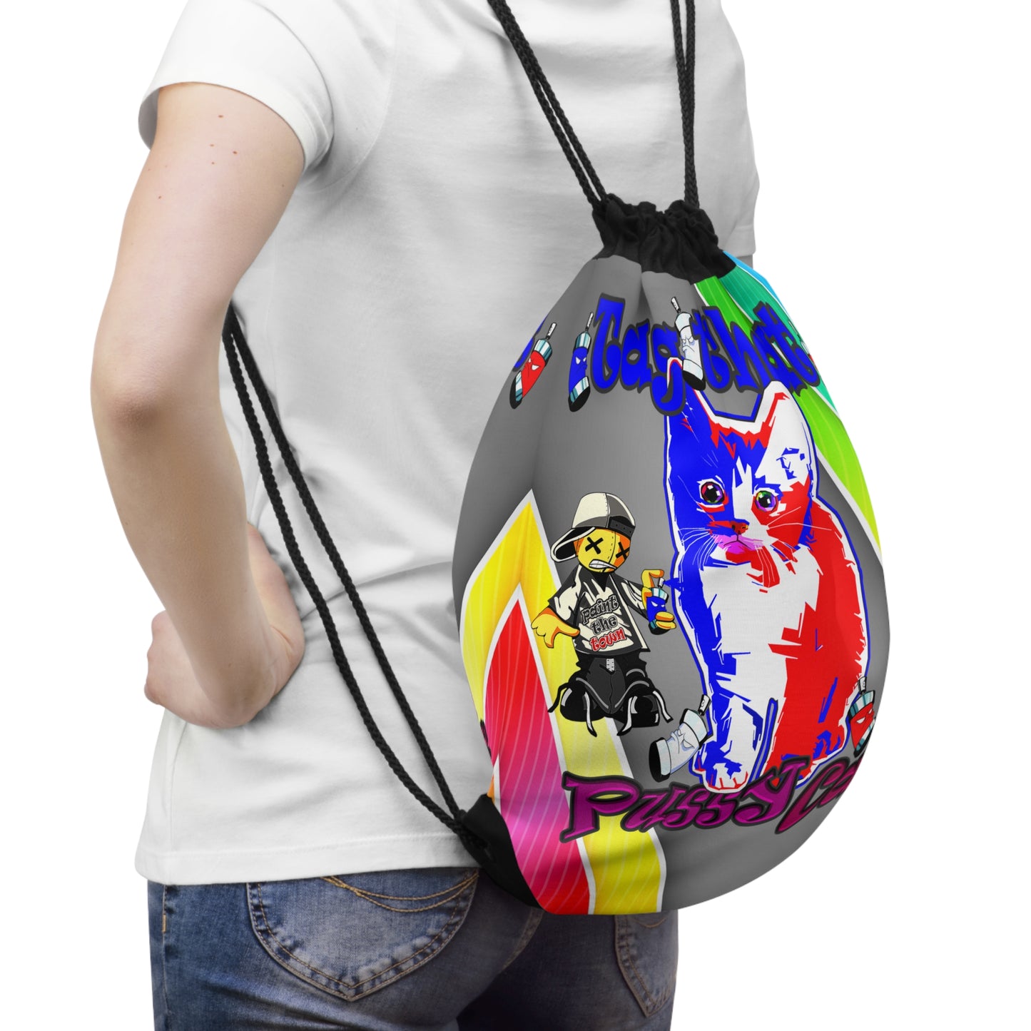 tag that - Drawstring Bag (rainbow split)