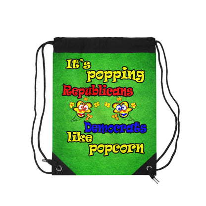 popping like popcorn - Drawstring Bag (green turf)
