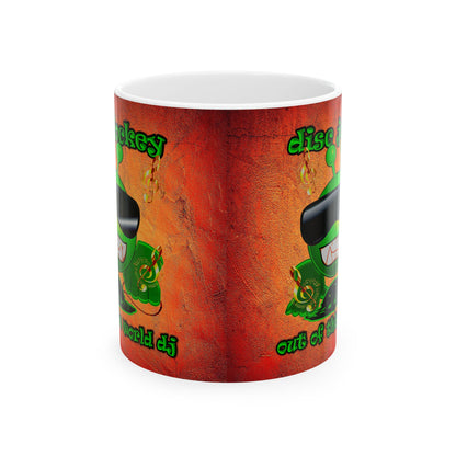 disc jockey - White Mug (burnt orange)