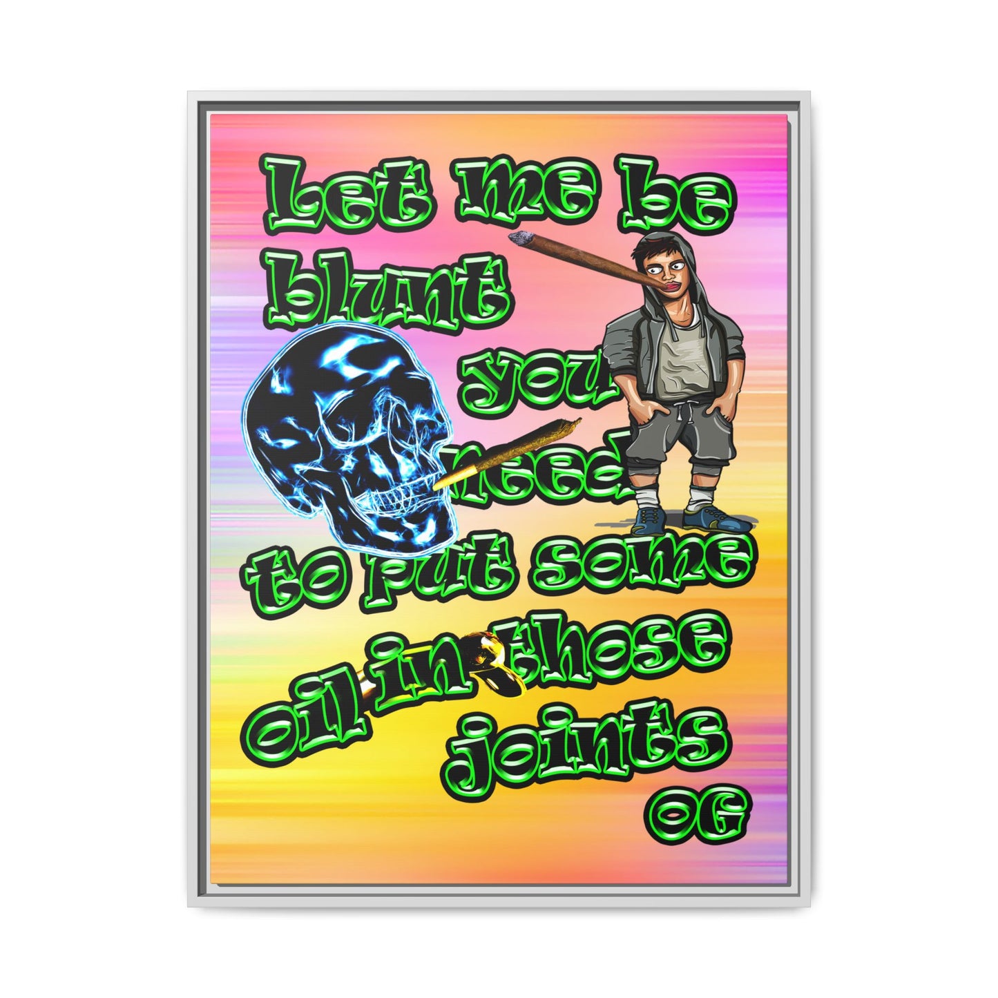 og - framed canvas art (color blur)