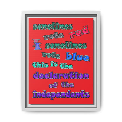 declaration of the independents - framed canvas art (red)