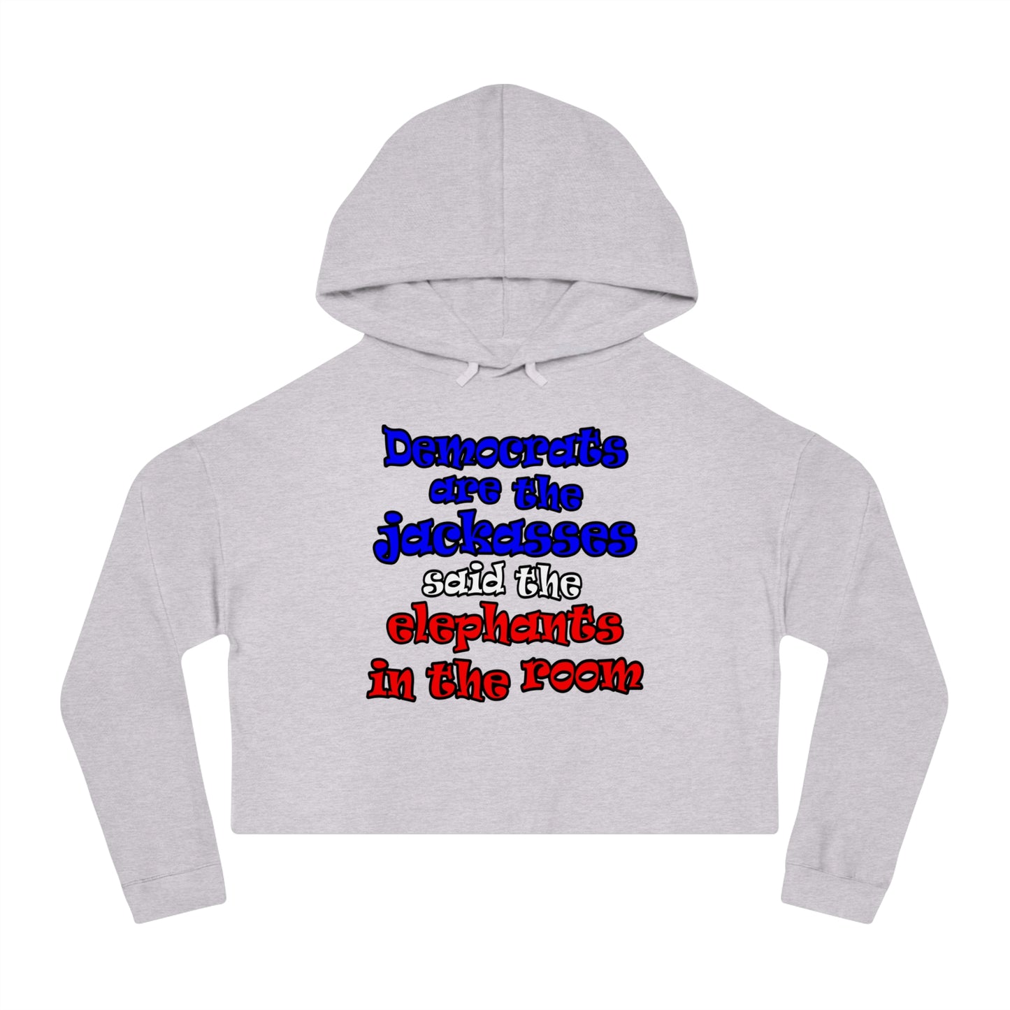 donkeys and elephants - Women’s Cropped Hooded Sweatshirt